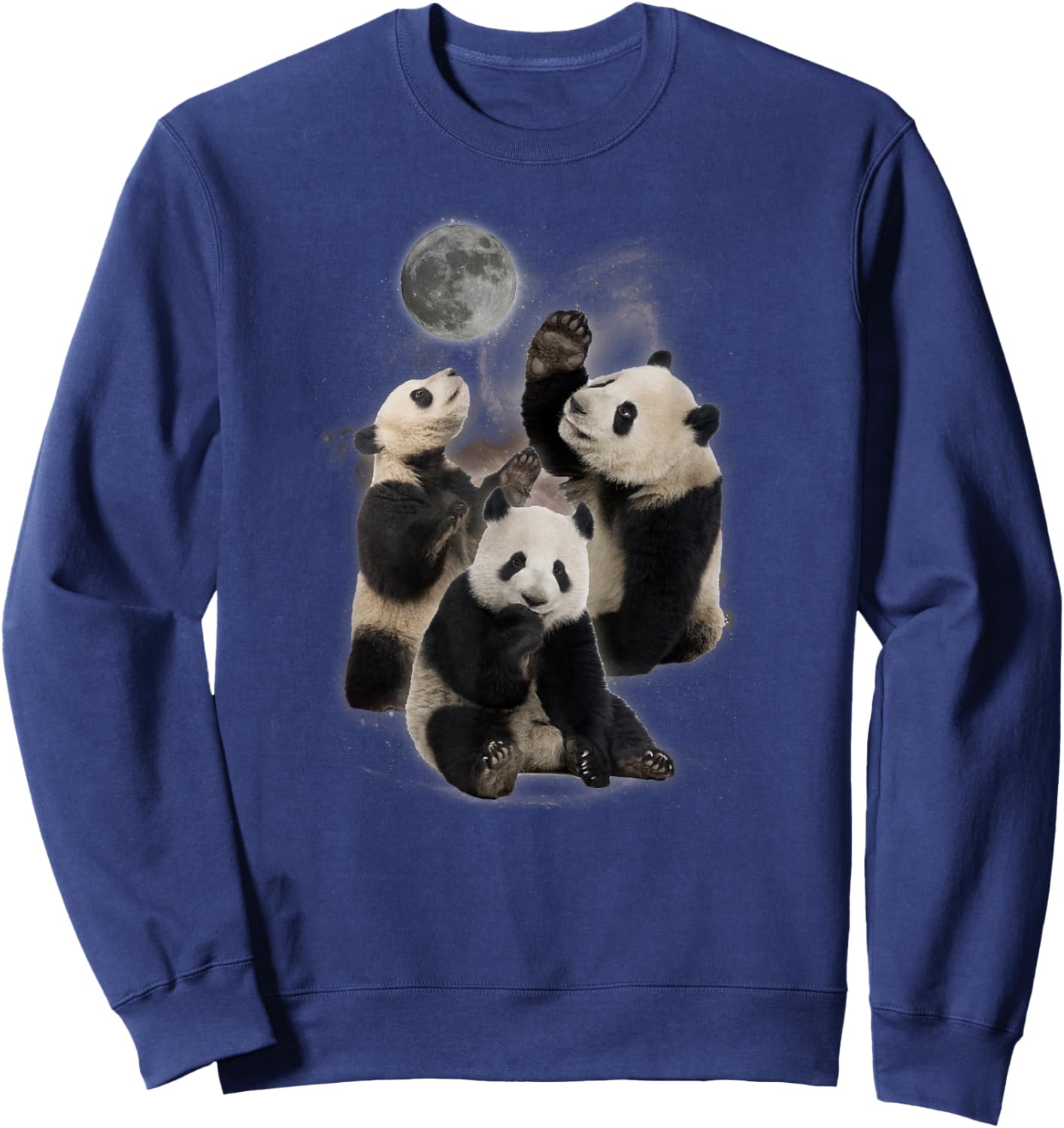 Howling at the Moon Shirt - Funny Panda Shirt - Panda Black Sweatshirt - Sweatshirt | Navy