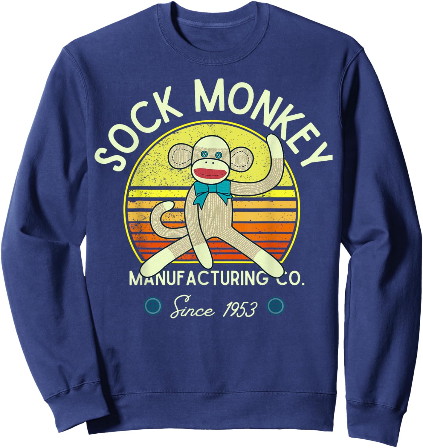 Sock Monkey Manufacturing Co. Retro Vintage Sock Monkeys Sweatshirt - Sweatshirt | Navy
