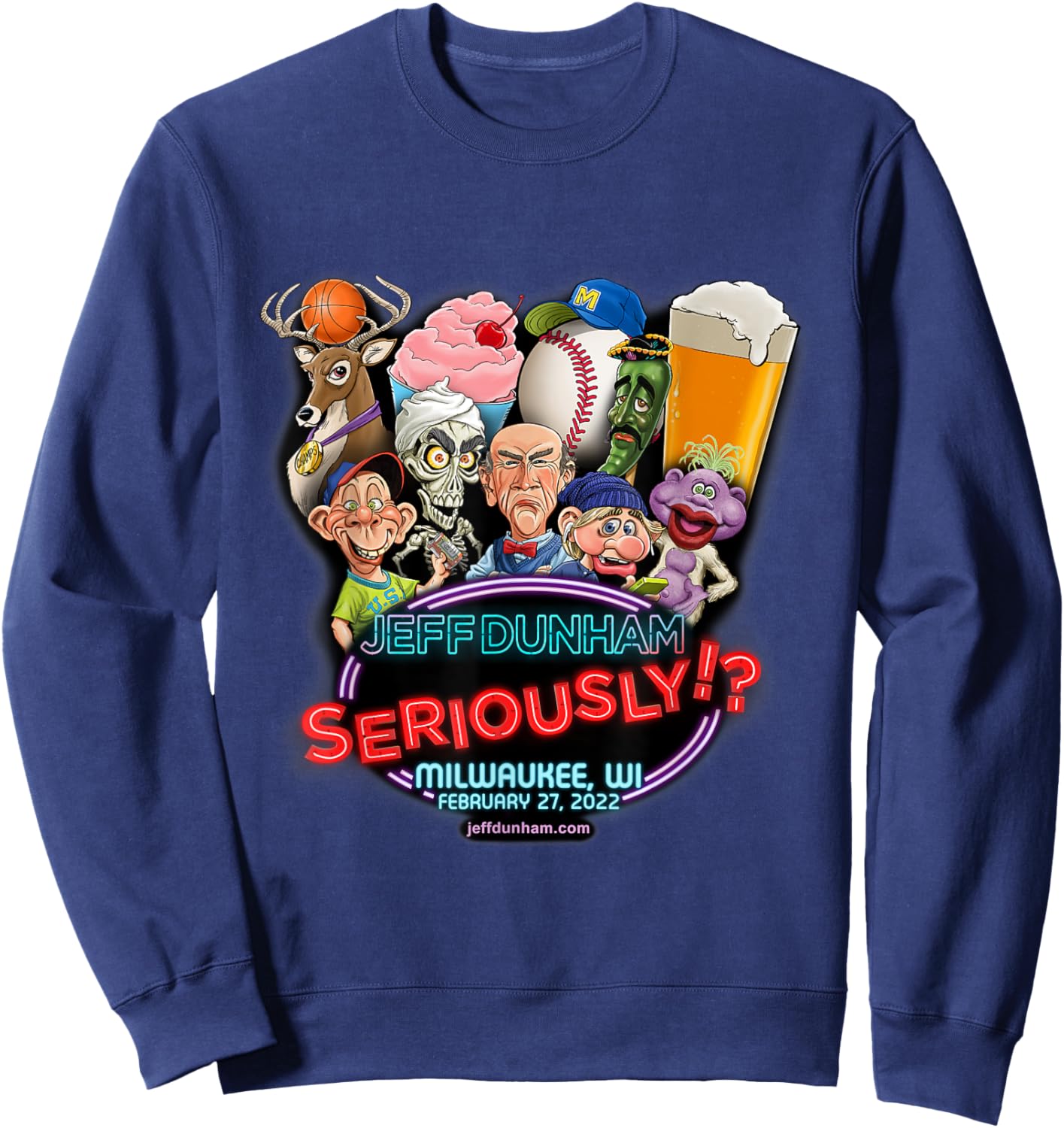 Jeff Dunham Milwaukee, WI Sweatshirt - Sweatshirt | Navy