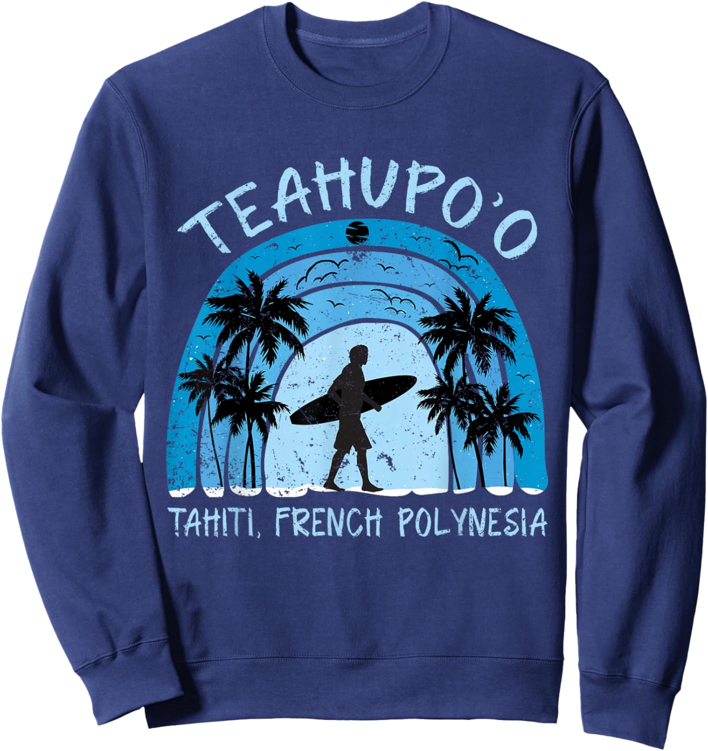 Teahupoo Shirt Surf French Polynesia Tahiti Surfing Sweatshirt - Sweatshirt | Navy