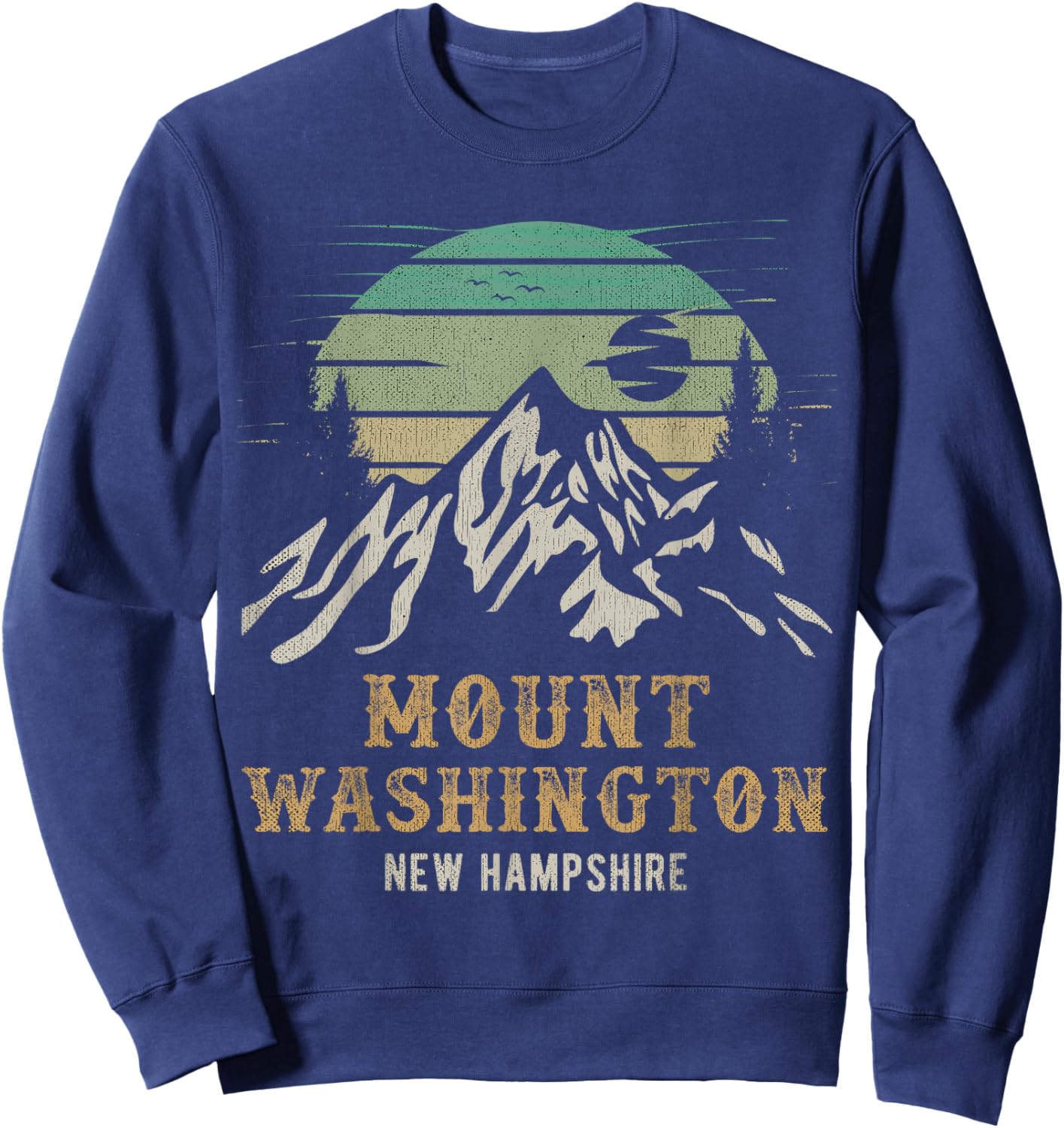 Retro Mount Washington NH Merchandise Hiking Mt Washington Sweatshirt - Sweatshirt | Navy