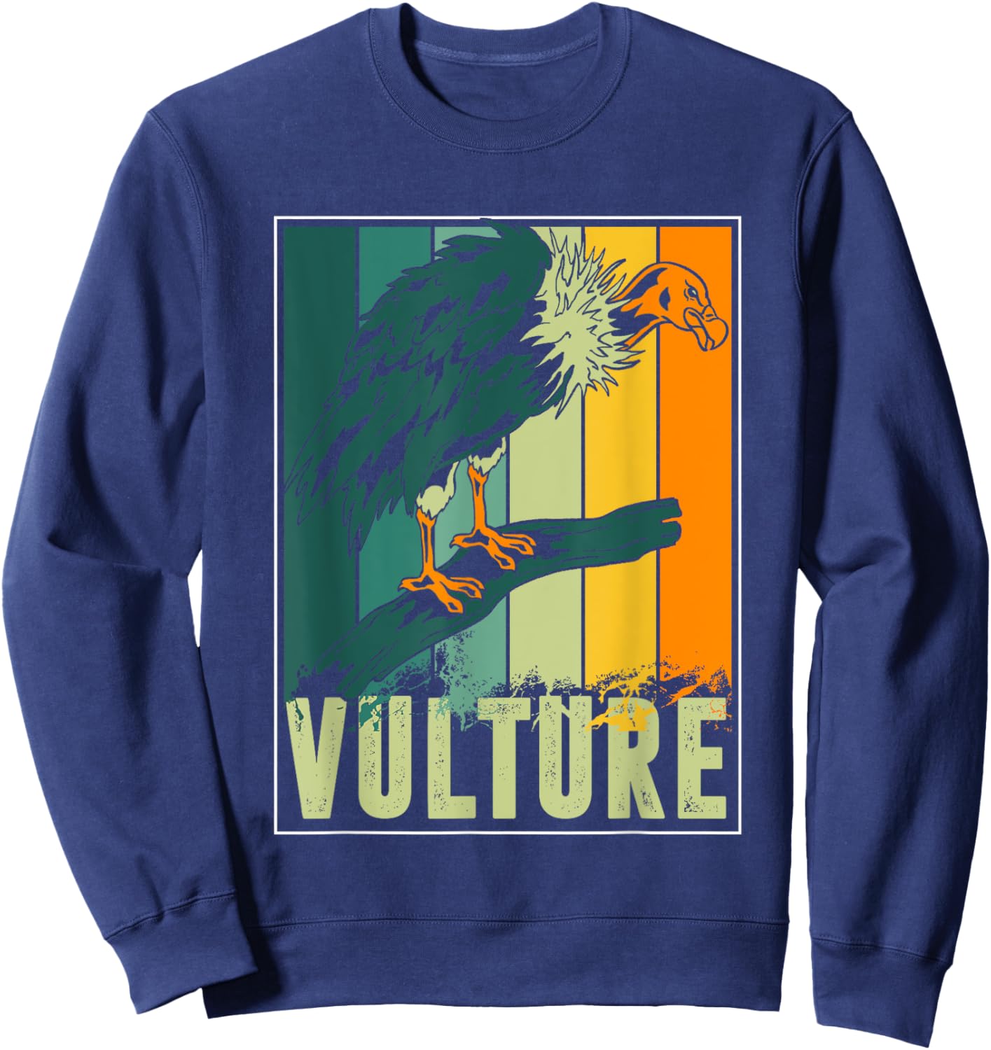 Carrion Vulture Scavenger Bird Retro Animal Vulture Sweatshirt - Sweatshirt | Navy