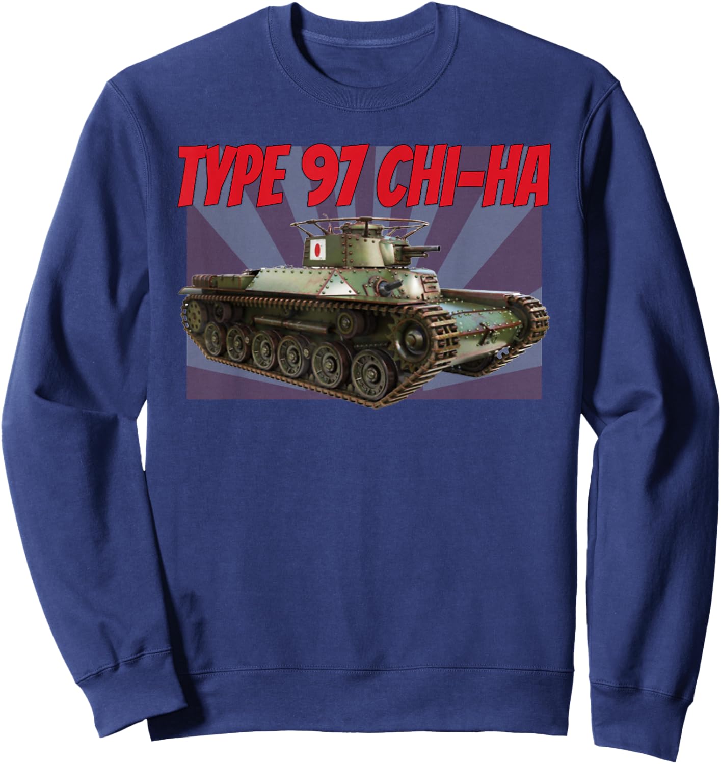 WW2 Japanese Chi Ha Type 97 Medium Tank for Boys Dad Grandpa Sweatshirt - Sweatshirt | Navy