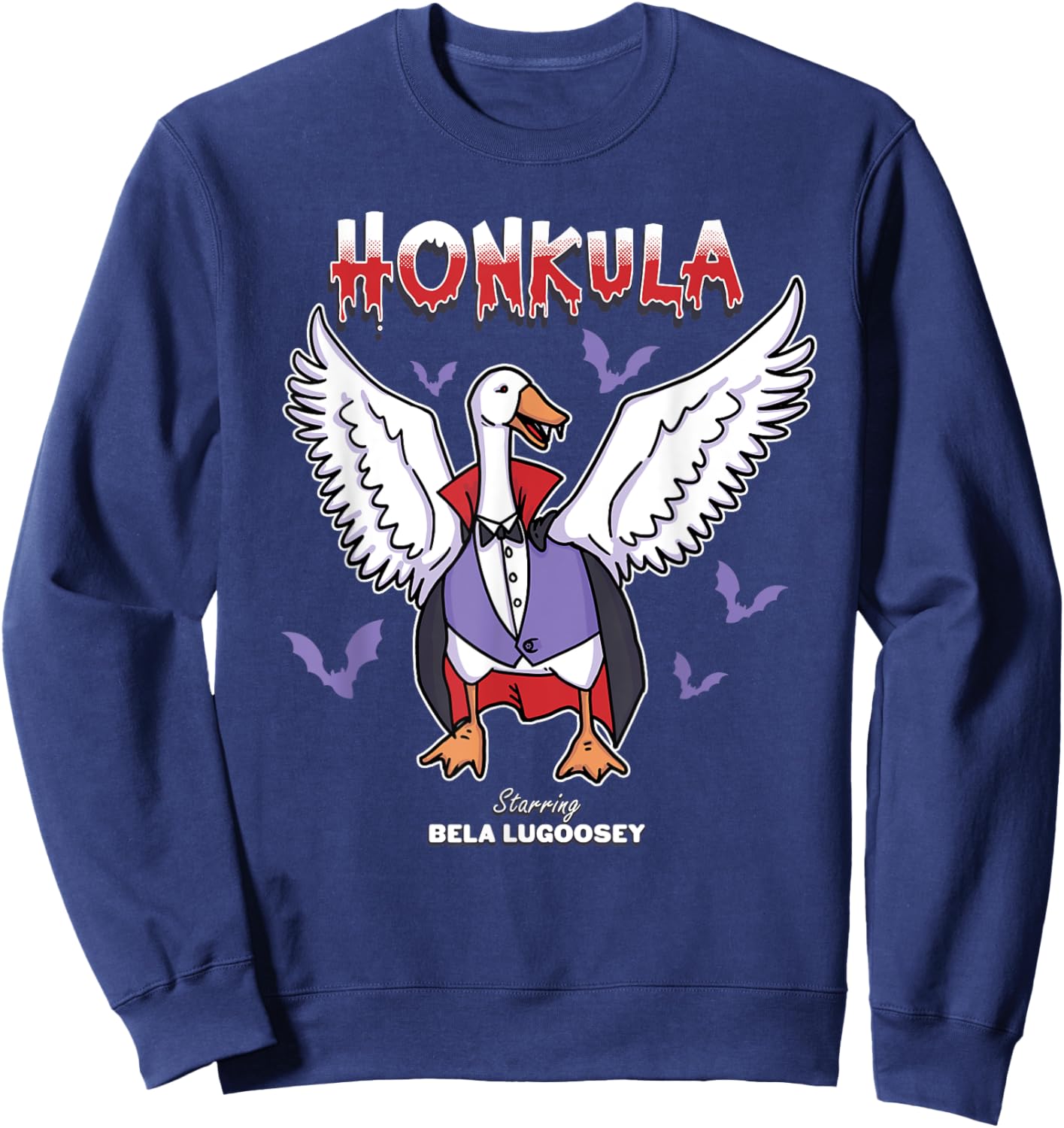 Honkula Funny Vampire Halloween Goose Meme Honkus Ponkus Sweatshirt - Sweatshirt | Navy