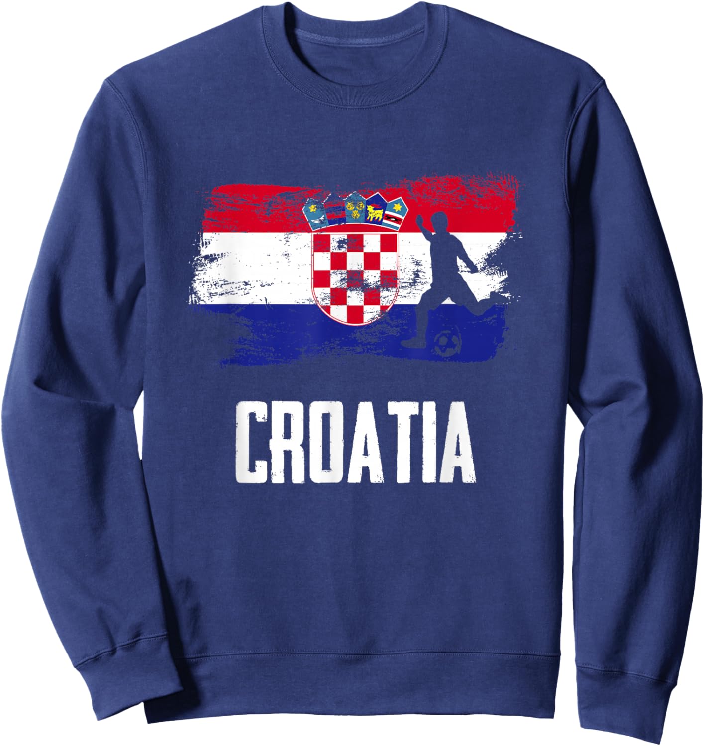 Croatia Flag Jersey Croatian Soccer Team Croatian Sweatshirt - Sweatshirt | Navy
