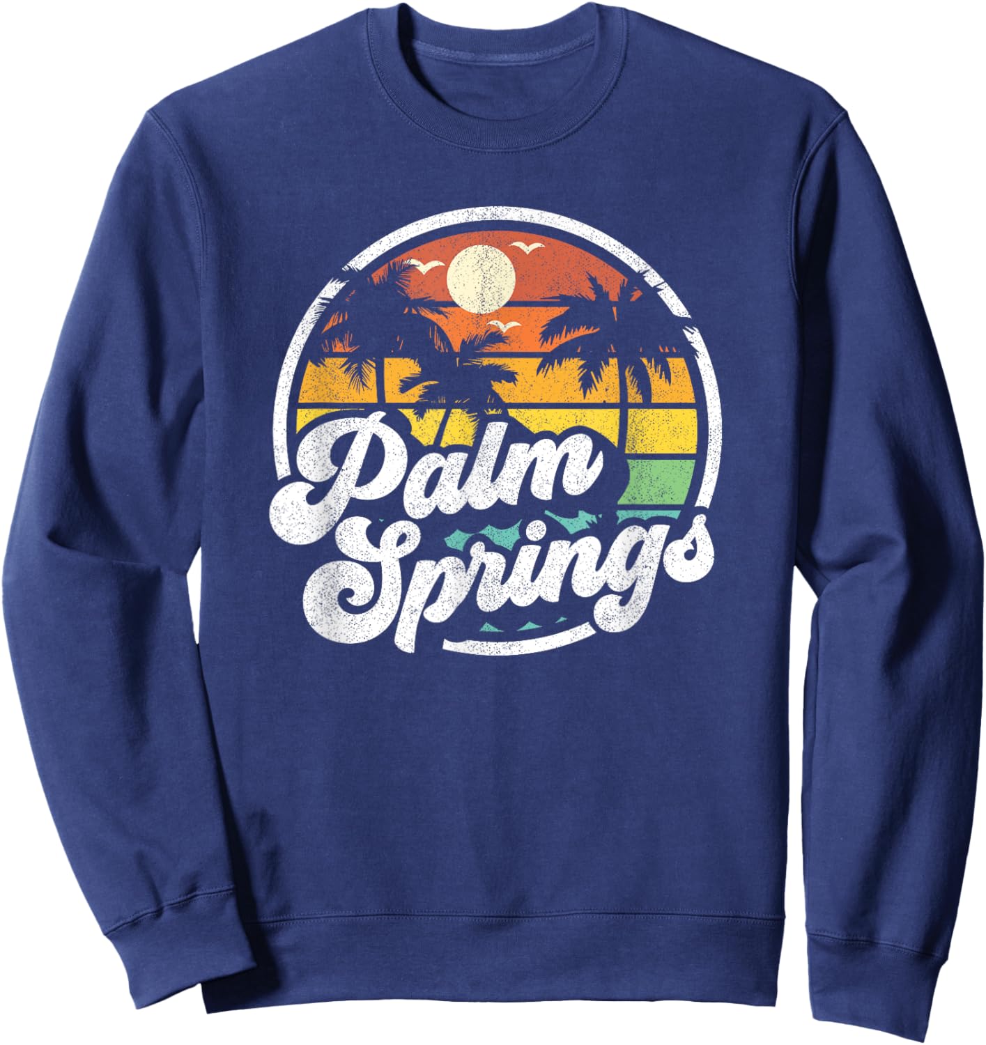 Palm Springs California Beach Retro Vintage Vacation Gift Women Girls Kids Sweatshirt - Sweatshirt | Navy