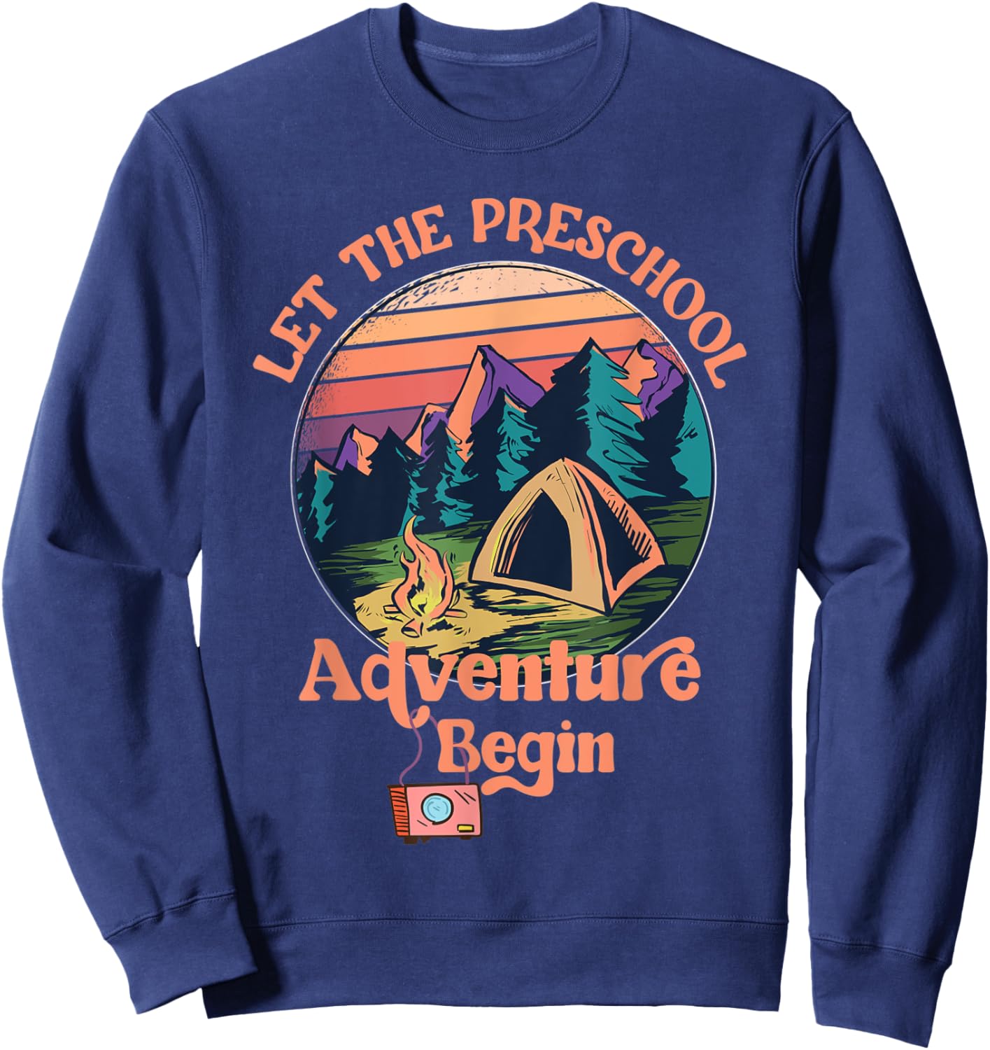 Let The Preschool Adventure Begin Back to School Teacher Sweatshirt - Sweatshirt | Navy
