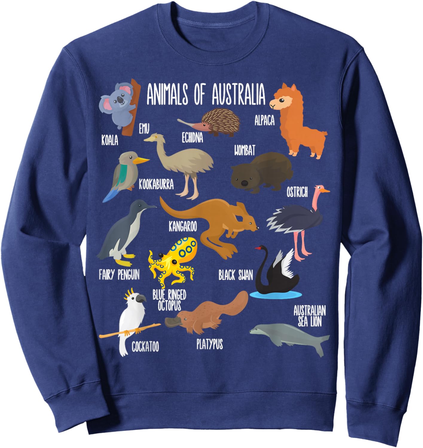 Animals of Australia Education Australian Animals Zoology Sweatshirt - Sweatshirt | Navy