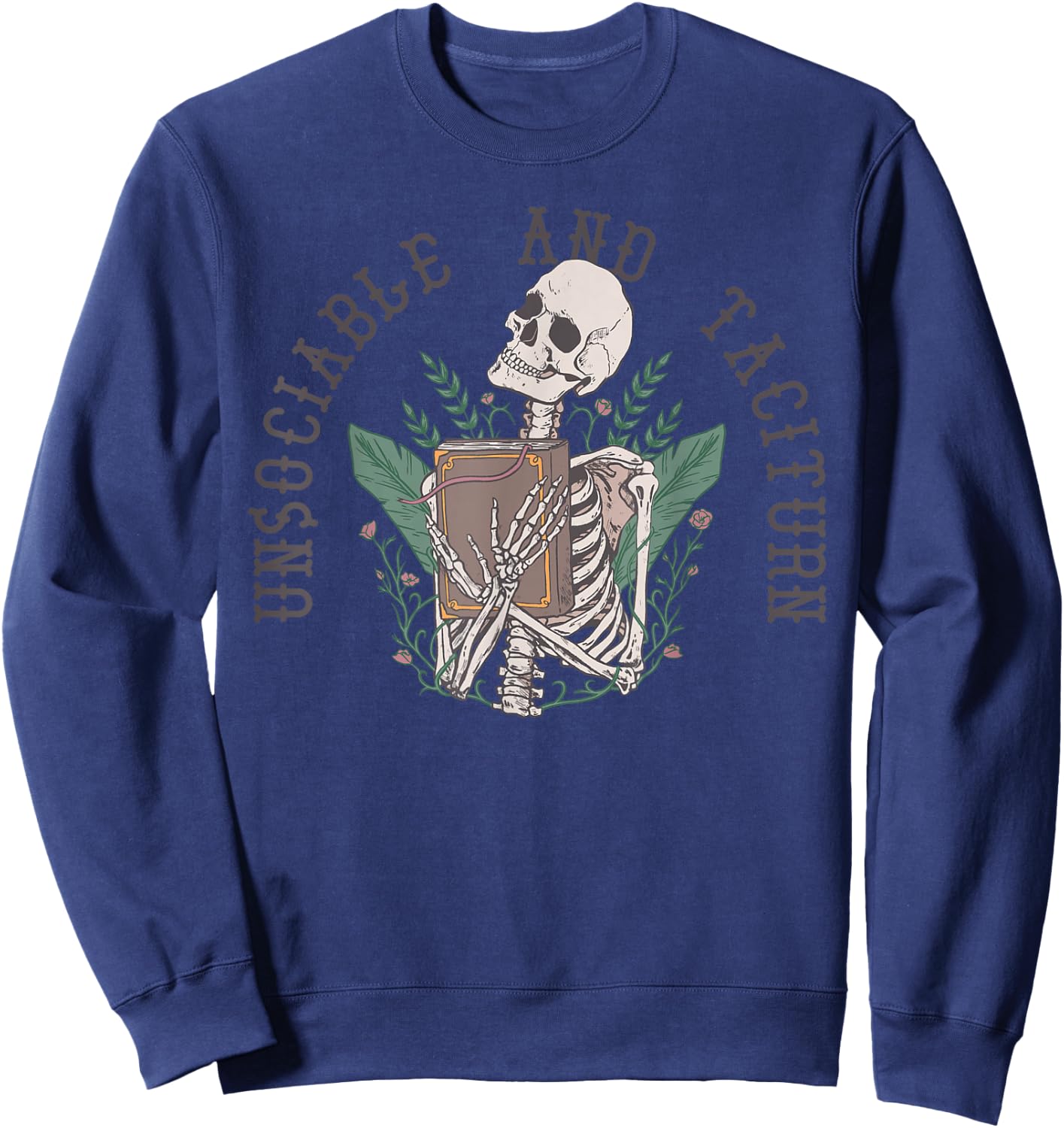 UNSOCIABLE AND TACITURN Jane Austen Pride & Prejudice Meme Sweatshirt - Sweatshirt | Navy