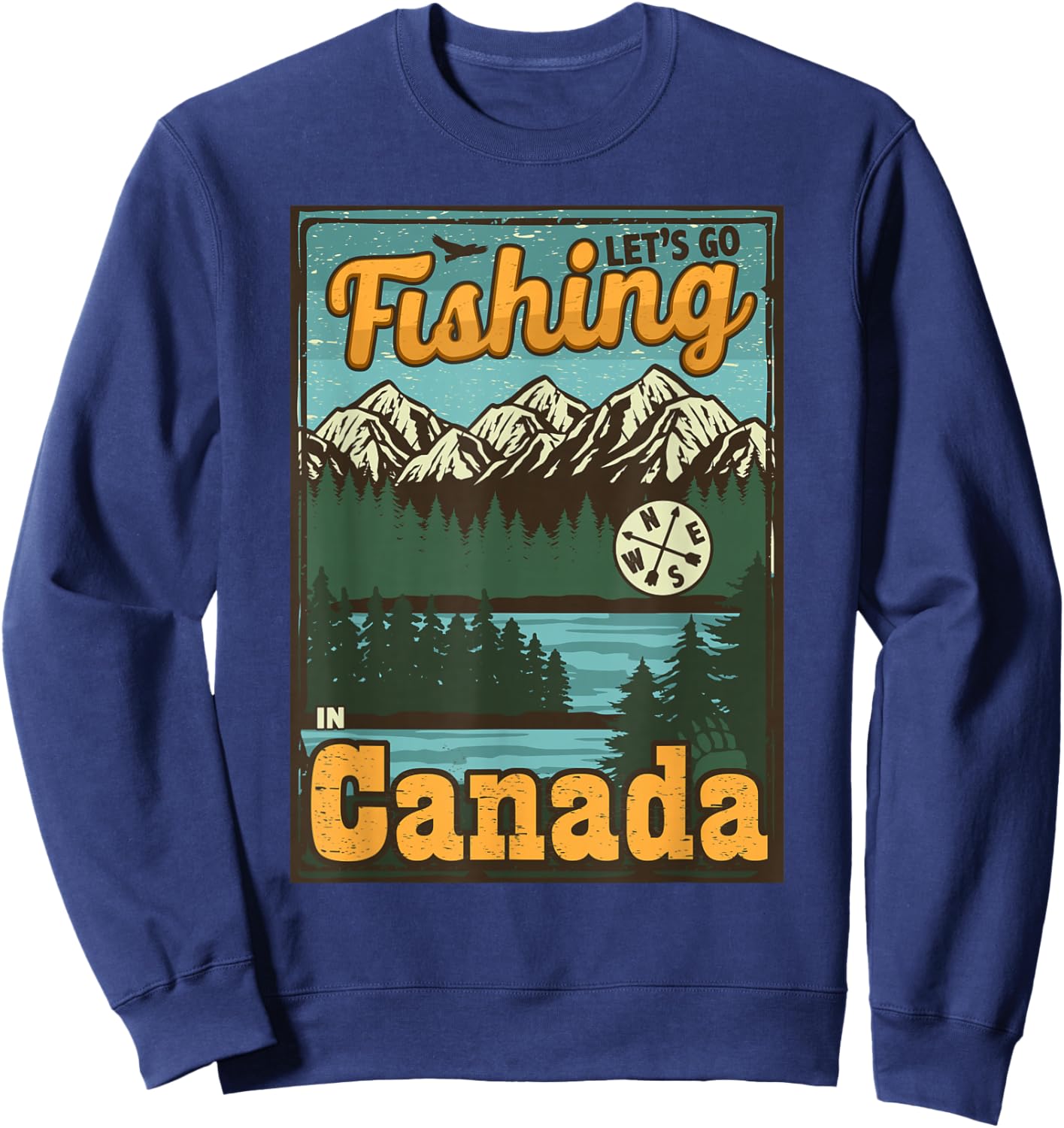 Let's go Fishing in Canada - Canada Fishing Sweatshirt - Sweatshirt | Navy