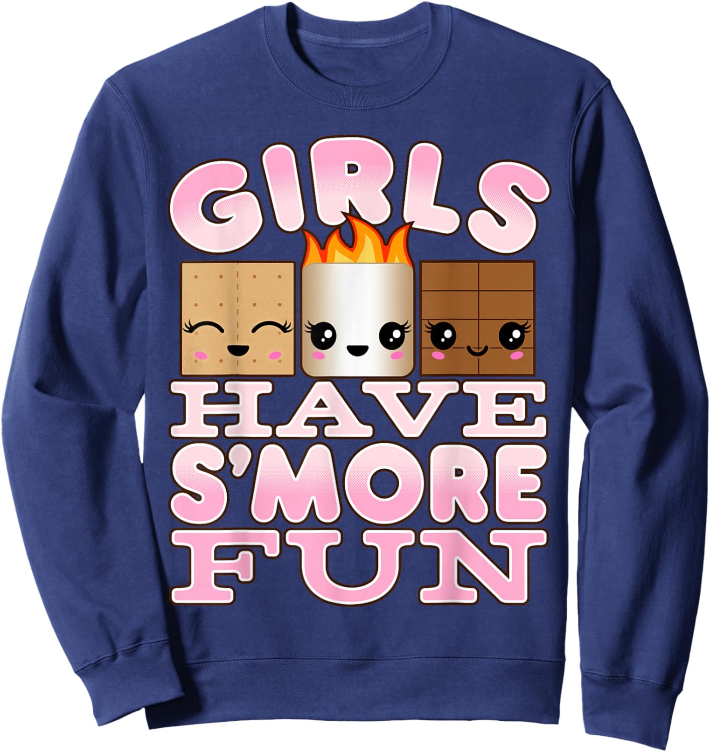 Smores Camping Shirts For Girls Have S'more Fun Sweatshirt - Sweatshirt | Navy