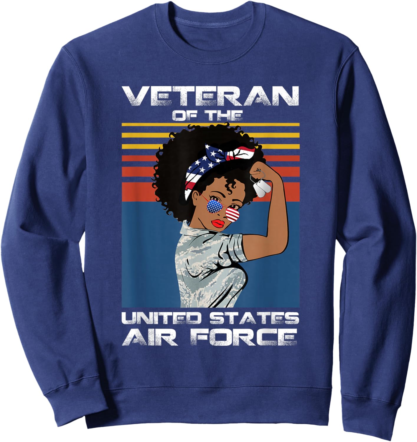 Female Veteran of The United States Air Force, USAF Veteran Sweatshirt - Sweatshirt | Navy