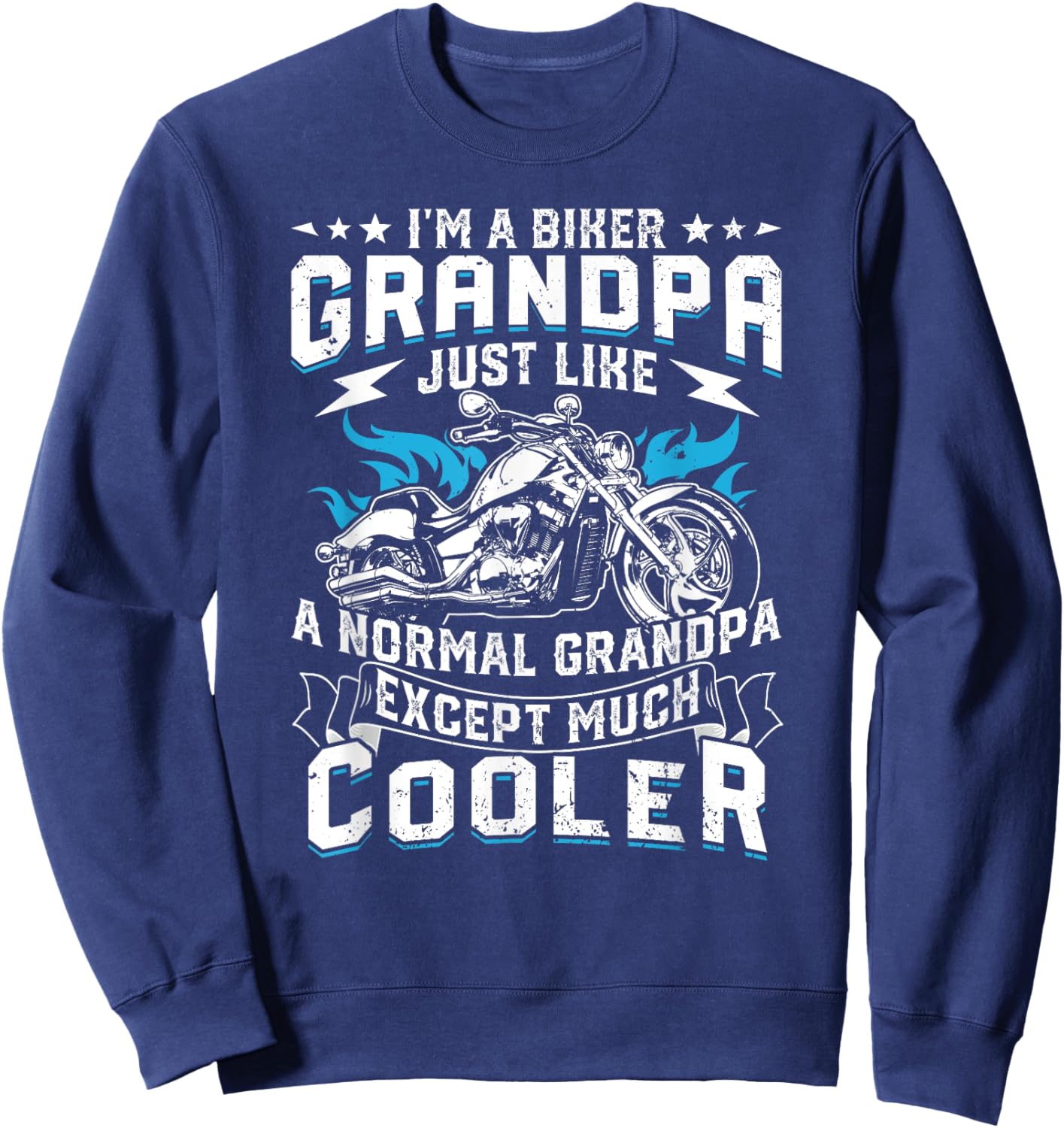 Cool grandpa motorcycle Gift Sweatshirt - Sweatshirt | Navy