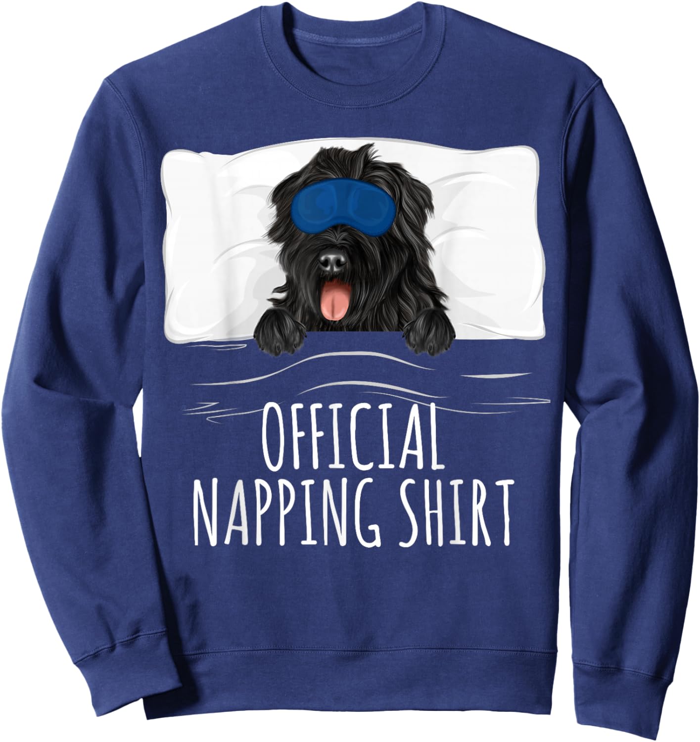 Sleeping Bouvier des Flandres Dog Official Napping Sweatshirt - Sweatshirt | Navy