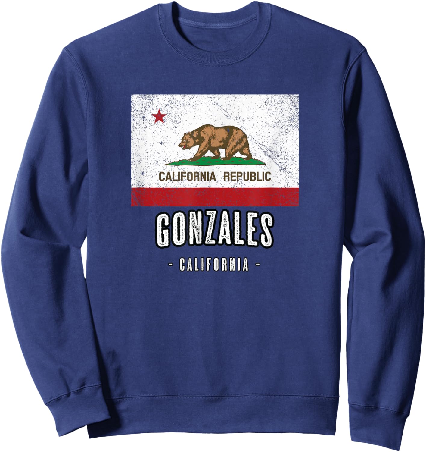 GONZALES - California | Cali City Souvenir - CA Flag Sweatshirt - Sweatshirt | Navy
