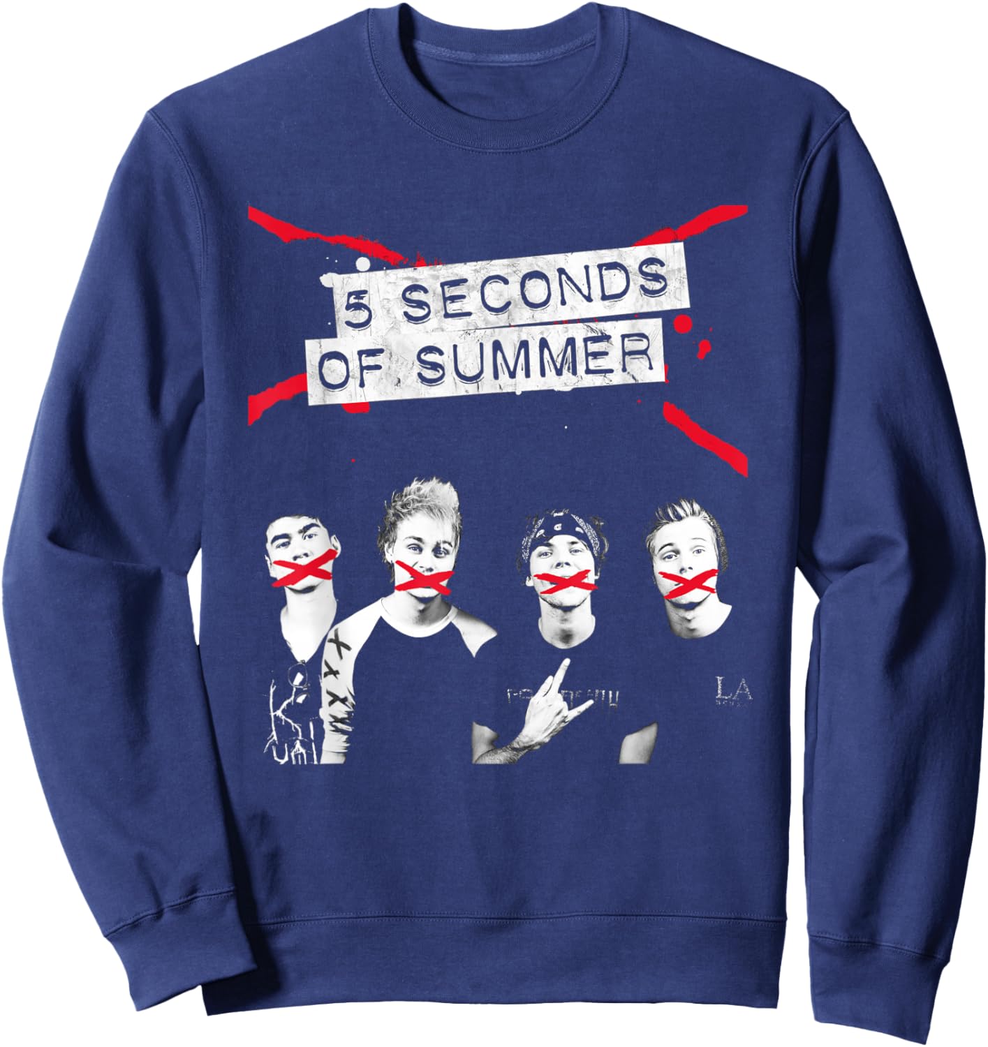 5 Seconds of Summer - Crossed Lines Sweatshirt - Sweatshirt | Navy