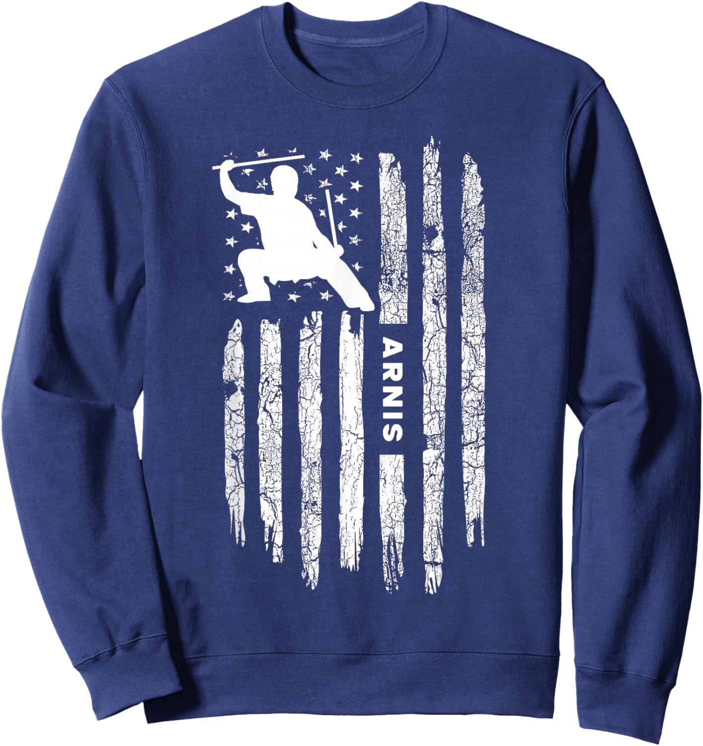 American Flag Arnis Clothing - Kali Eskrima Escrima Arnis Sweatshirt - Sweatshirt | Navy