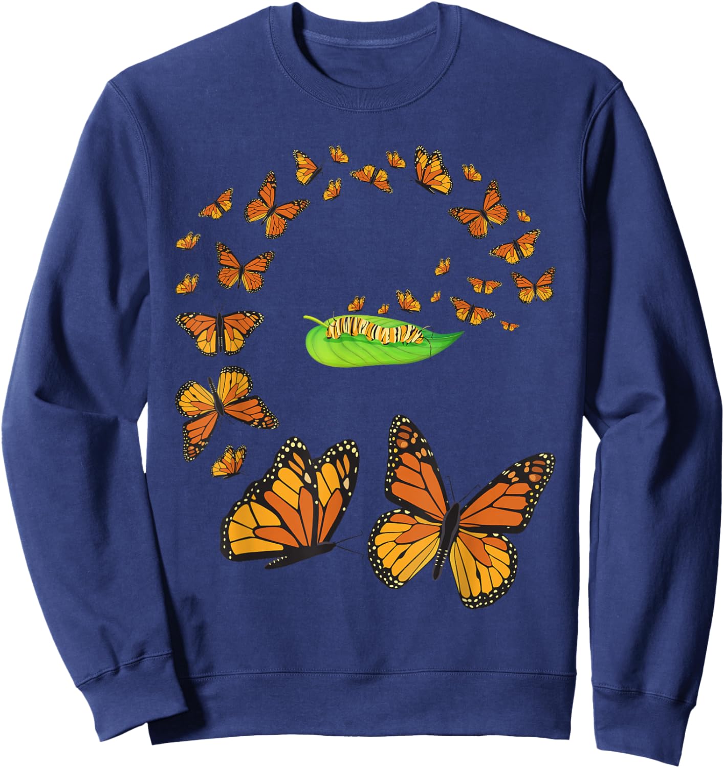Colorful Metamorphosis - Butterfly Lover Butterflies Sweatshirt - Sweatshirt | Navy