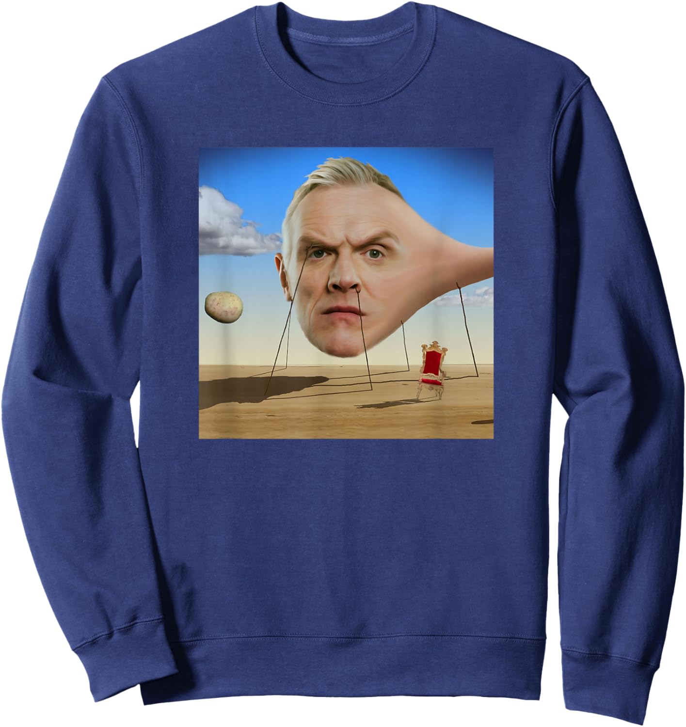 Taskmaster Dali Greg Davies , -Adults, Black, Small Sweatshirt - Sweatshirt | Navy