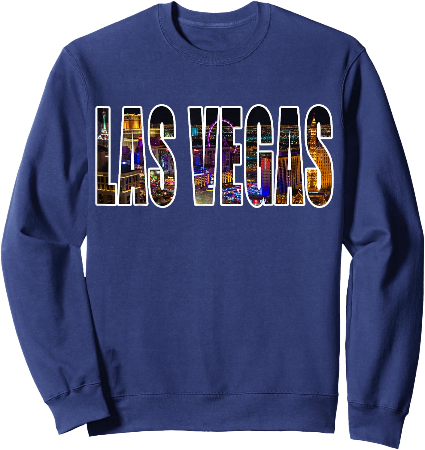 Las Vegas Nevada Urban Skyline Photography Font Sweatshirt - Sweatshirt | Navy