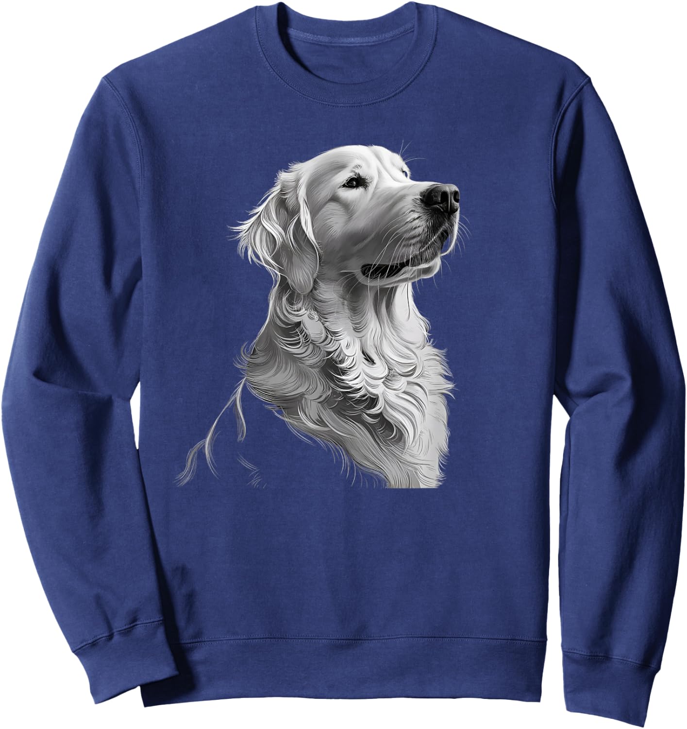 White English Cream Golden Retriever Dog Men Kids Sweatshirt - Sweatshirt | Navy