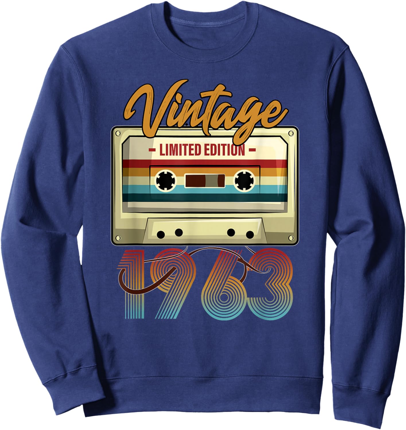 Vintage 1963 62nd birthday cassette tape women B-day Sweatshirt - Sweatshirt | Navy
