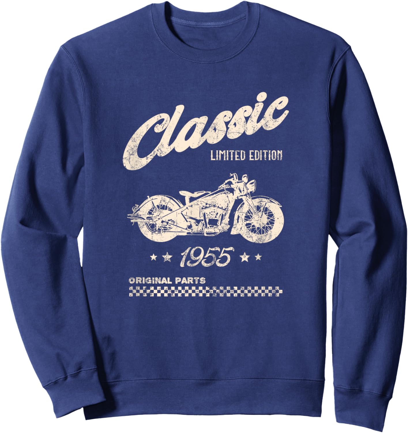 70th Birthday Classic Motorcycle Born in 1955 Sweatshirt - Sweatshirt | Navy