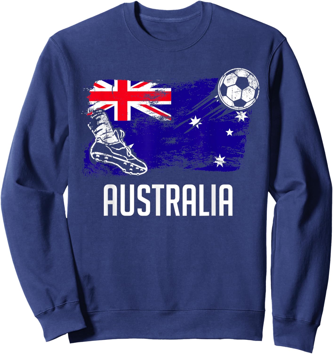 Australia Flag Jersey Australian Soccer Team Australian Sweatshirt - Sweatshirt | Navy