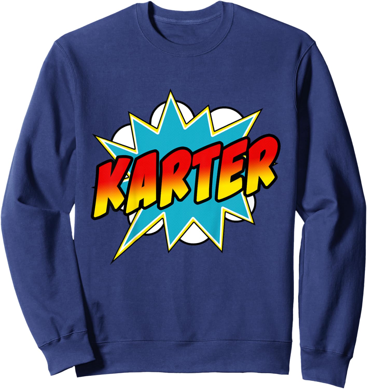 Kids Boys Karter Comic Book Superhero Name Sweatshirt - Sweatshirt | Navy