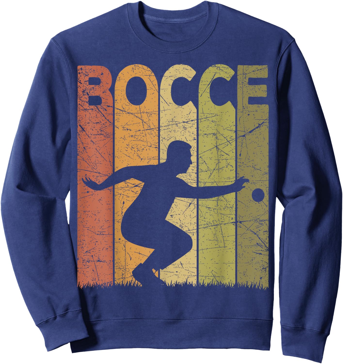 Bocce Vintage Bocce Player Retro Petanque Lover Sweatshirt - Sweatshirt | Navy