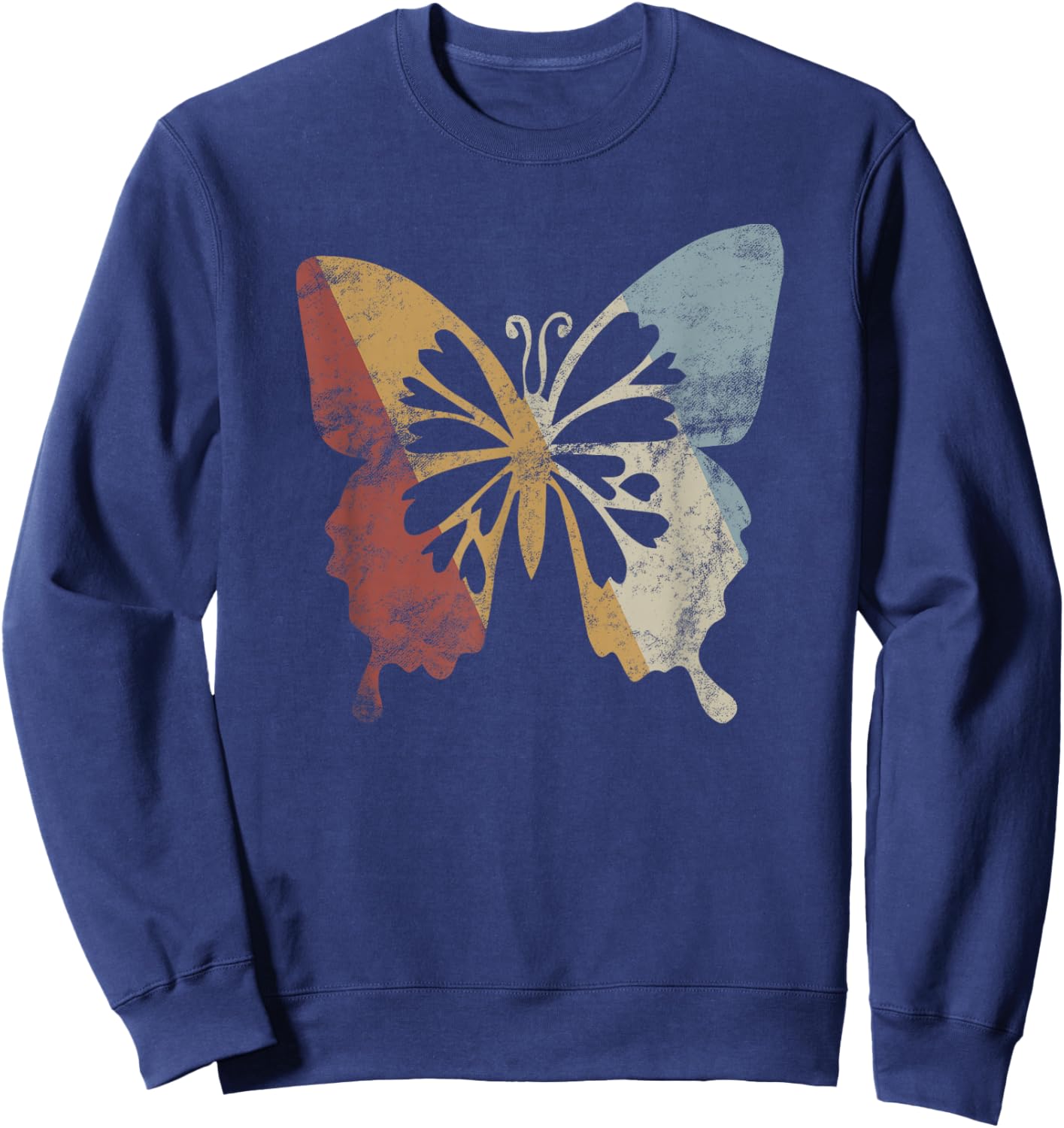 Butterfly Retro Style Vintage Sweatshirt - Sweatshirt | Navy