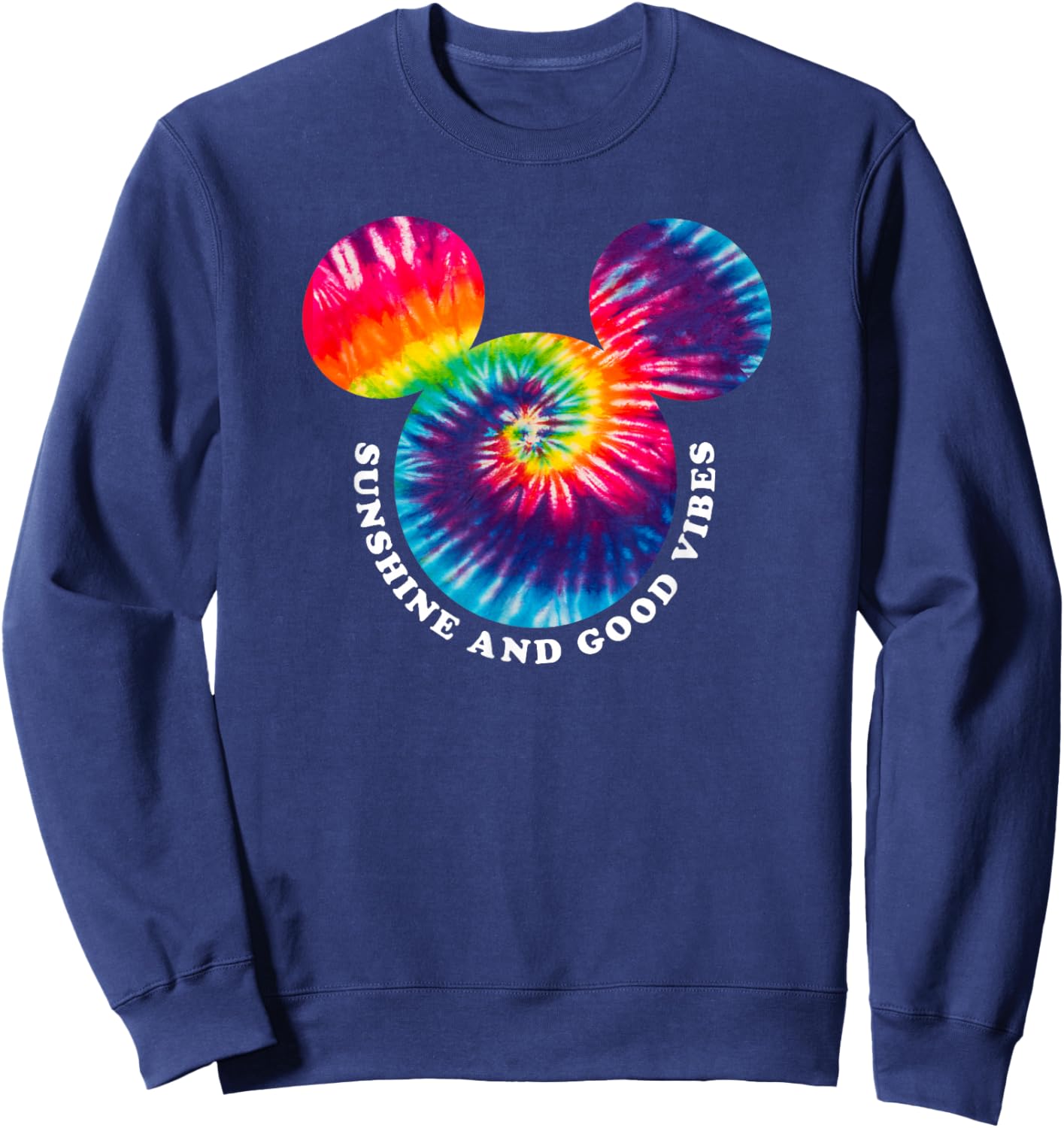 Disney Mickey And Friends Tie Dye Mickey Mouse Silhouette Sweatshirt - Sweatshirt | Navy