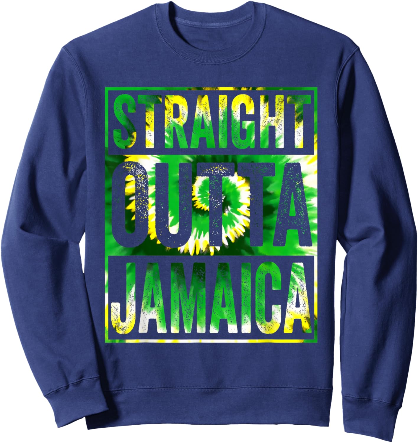 Straight Outta Jamaica Girls Trip 2022 Weddin Party Tie Dye Sweatshirt - Sweatshirt | Navy