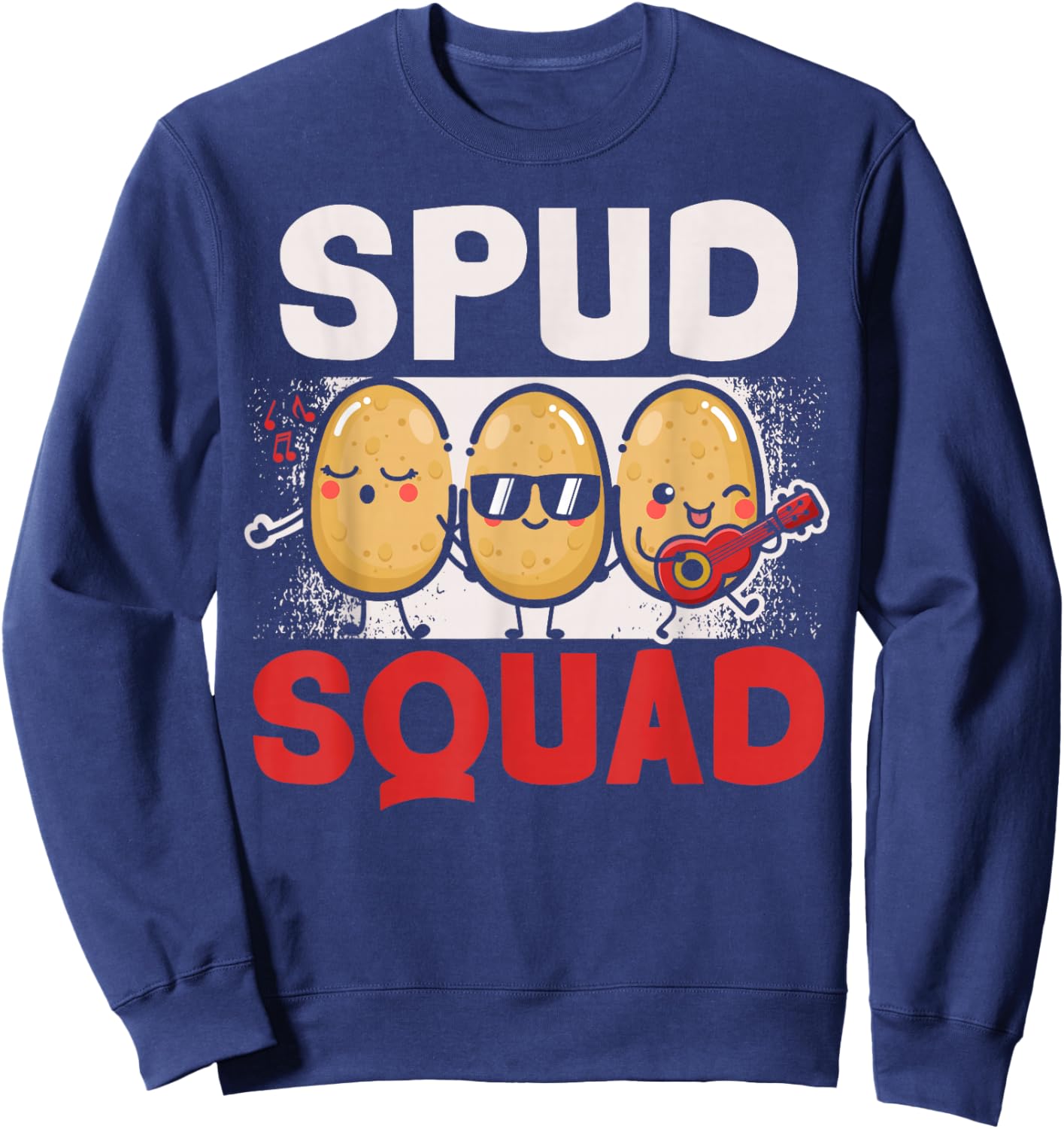 Spud Squad Potato Lover Vegan French Fries Tater Tots Sweatshirt - Sweatshirt | Navy
