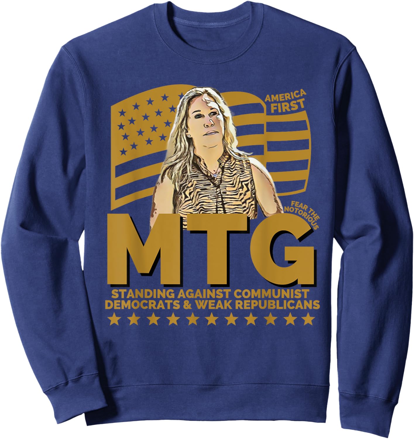Marjorie Taylor Greene MTG America First Sweatshirt - Sweatshirt | Navy