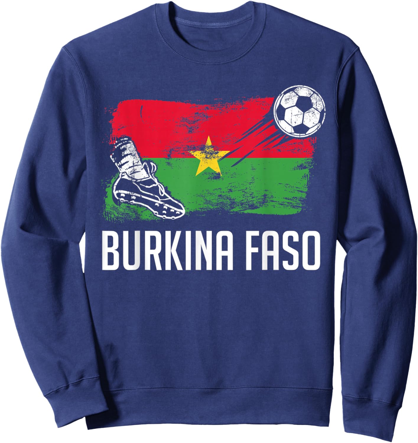 Burkina Faso Flag Jersey Burkinese Soccer Team Burkinese Sweatshirt - Sweatshirt | Navy