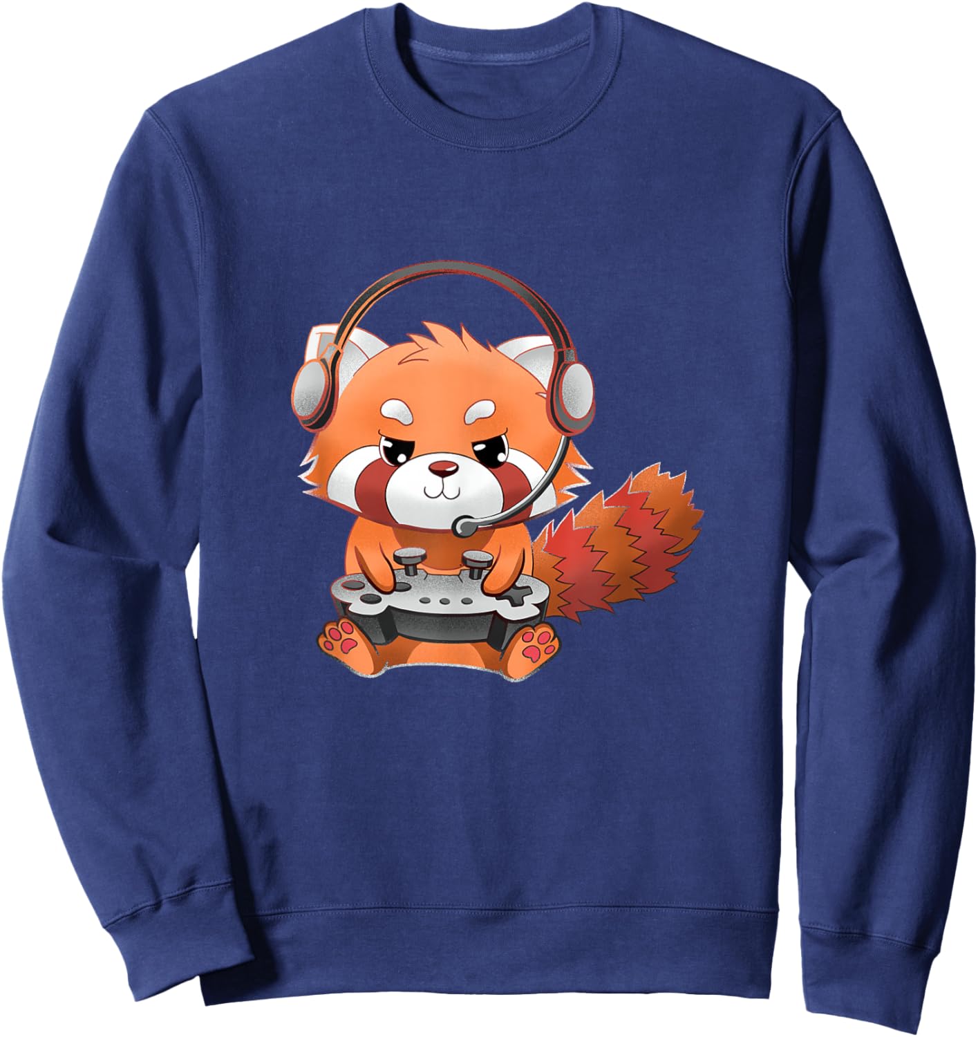 Cute Red Panda Gamer Funny Gaming Red Panda Lover Sweatshirt - Sweatshirt | Navy