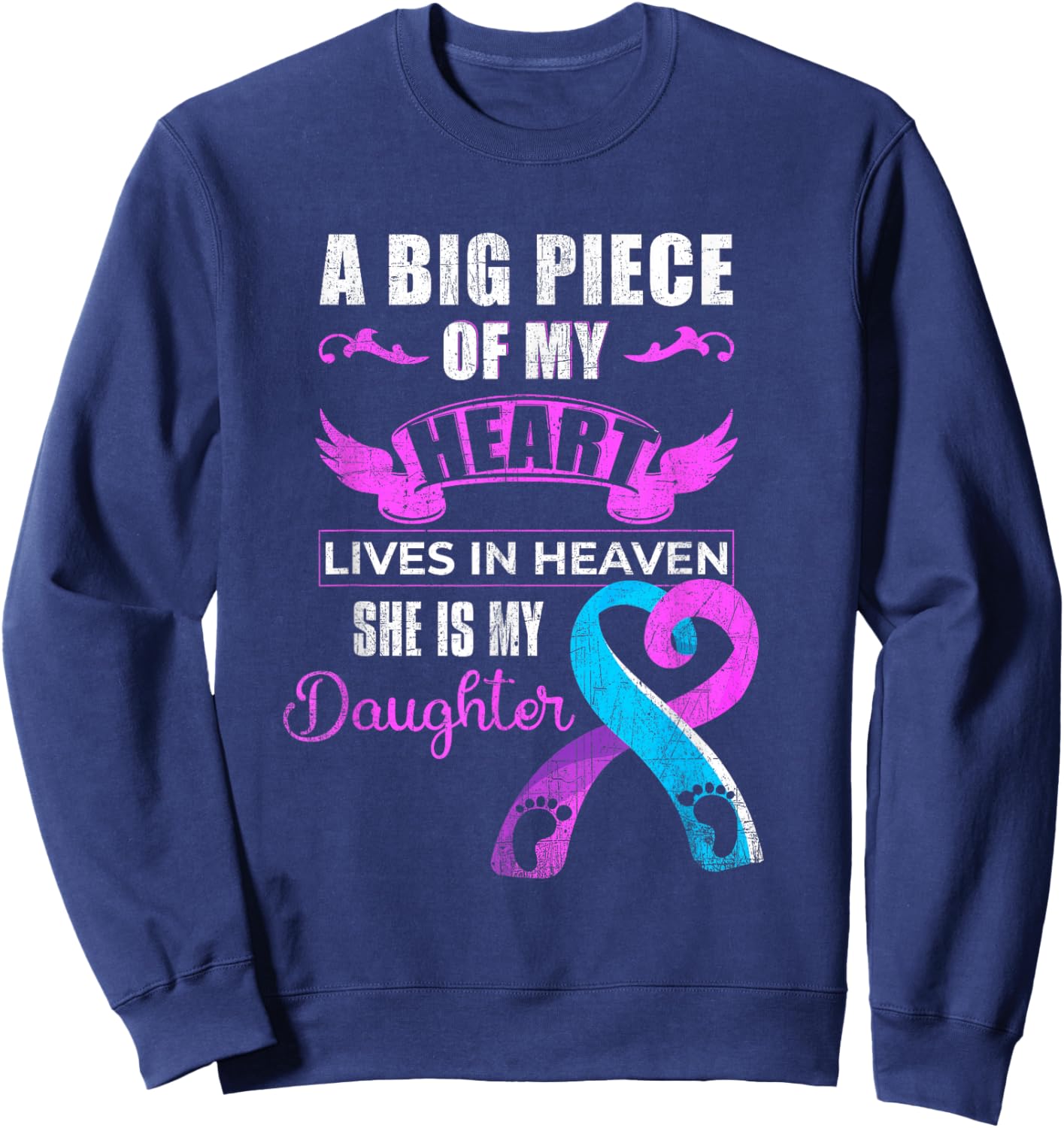 Baby Loss Awareness Week 2024 - Infant Loss Awareness Month Sweatshirt - Sweatshirt | Navy
