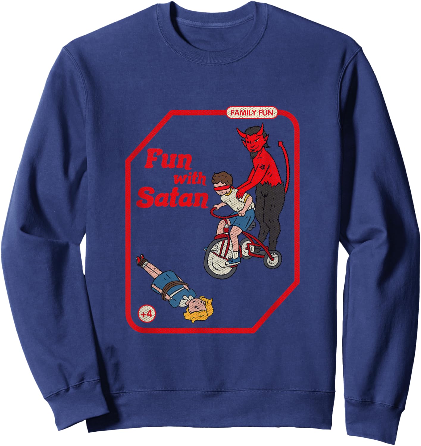 Fun With Satan Vintage Childgame Horror Goth Punk Premium Sweatshirt - Sweatshirt | Navy