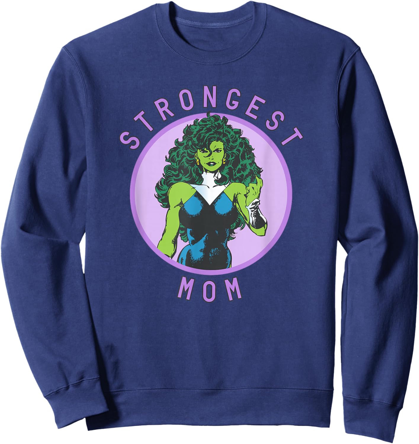 Marvel Mother's Day She-Hulk Strongest Mom Big Chest Logo Sweatshirt - Sweatshirt | Navy