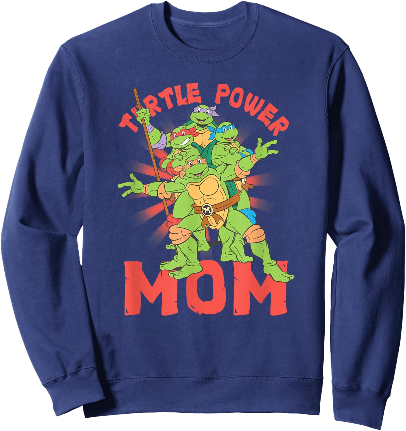 Teenage Mutant Ninja Turtles Mom Turtle Power Poster Sweatshirt - Sweatshirt | Navy