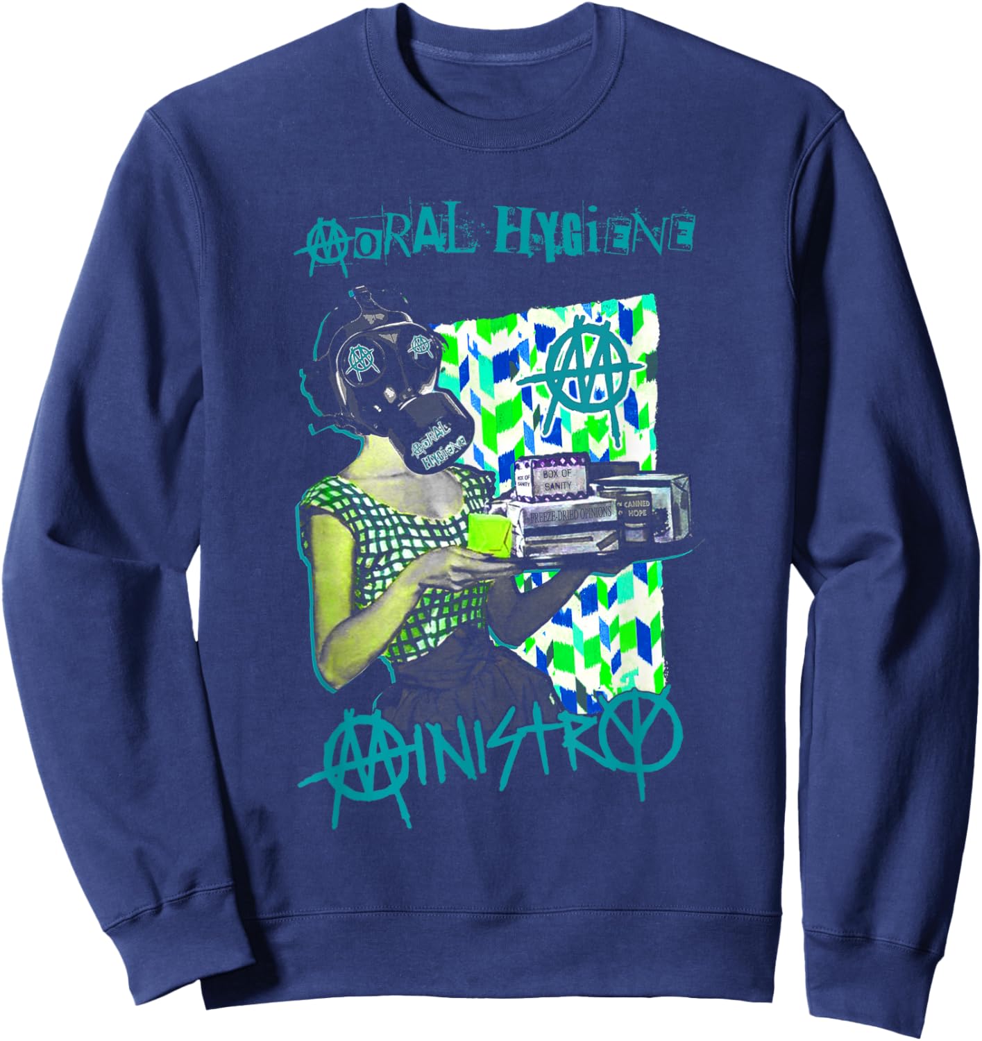 Ministry - Official Merchandise - Gas Mask Betty Sweatshirt - Sweatshirt | Navy
