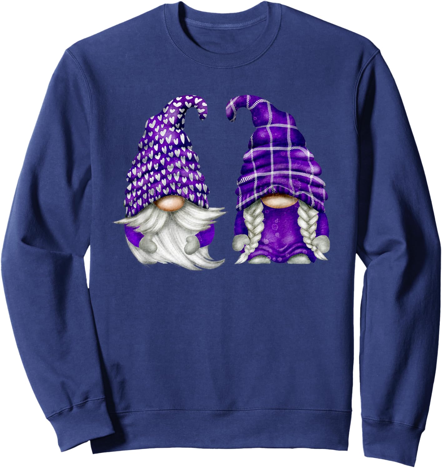 Purple Gnome Spring Aesthetic and Summer Lavender Sweatshirt - Sweatshirt | Navy