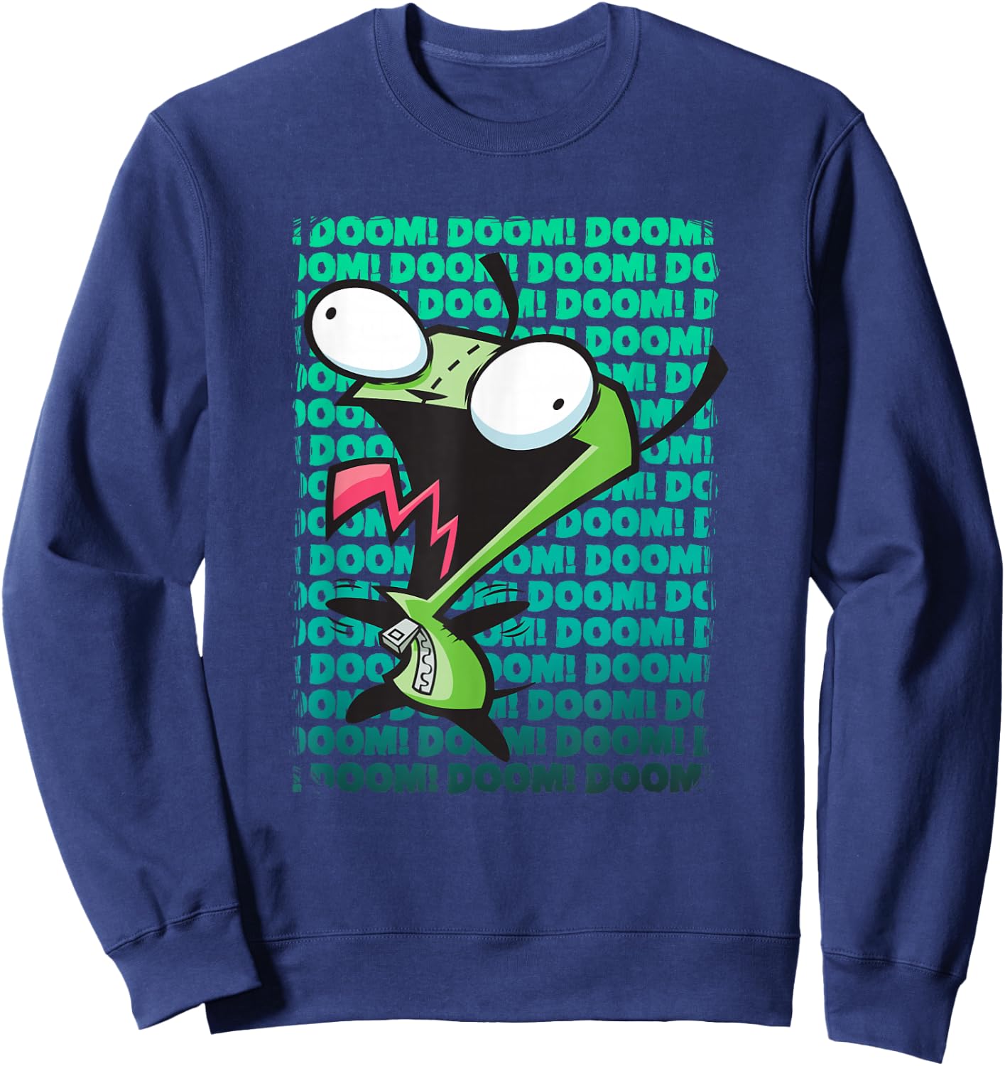 Invader Zim Doom! Doom! Doom! Screaming Gir Gradient Poster Sweatshirt - Sweatshirt | Navy