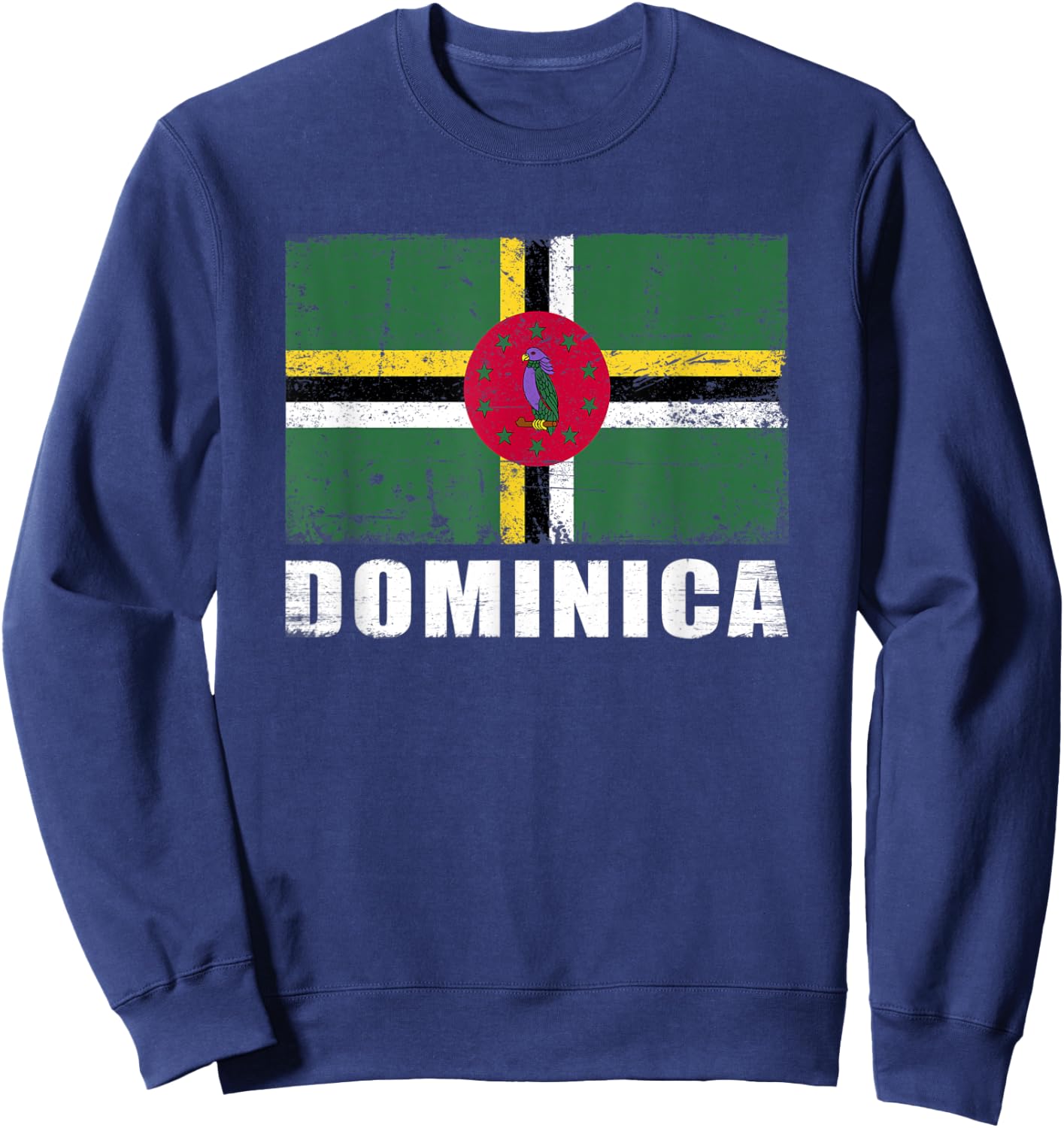 Dominica Flag Design Grunge Country Flag Dominica Sweatshirt - Sweatshirt | Navy