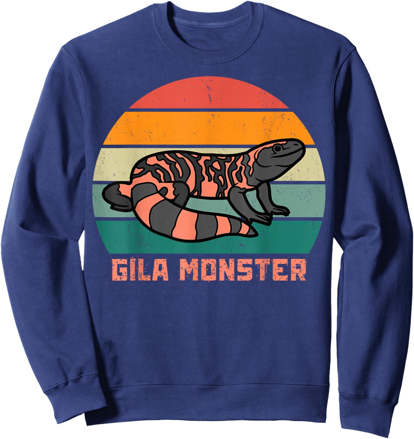 Gila Monster Vintage Sunset, Gila Monster Sweatshirt - Sweatshirt | Navy