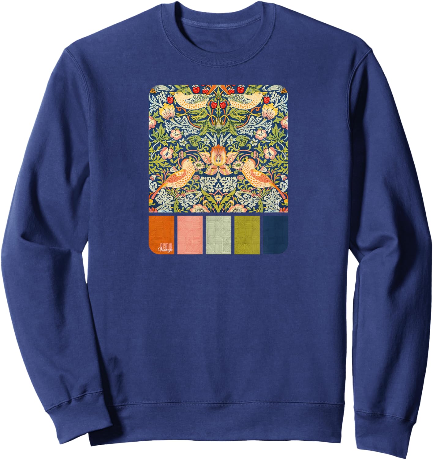 Color Swatch Collection No.2, Bird Lovers Sweatshirt - Sweatshirt | Navy