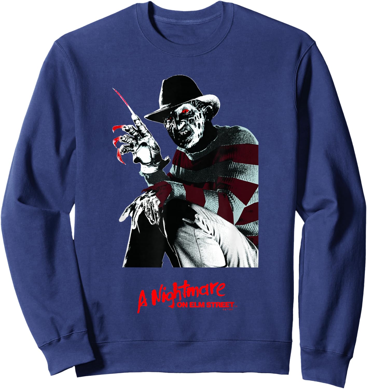 A Nightmare On Elm Street Halloween Creepy Freddy Krueger Sweatshirt - Sweatshirt | Navy
