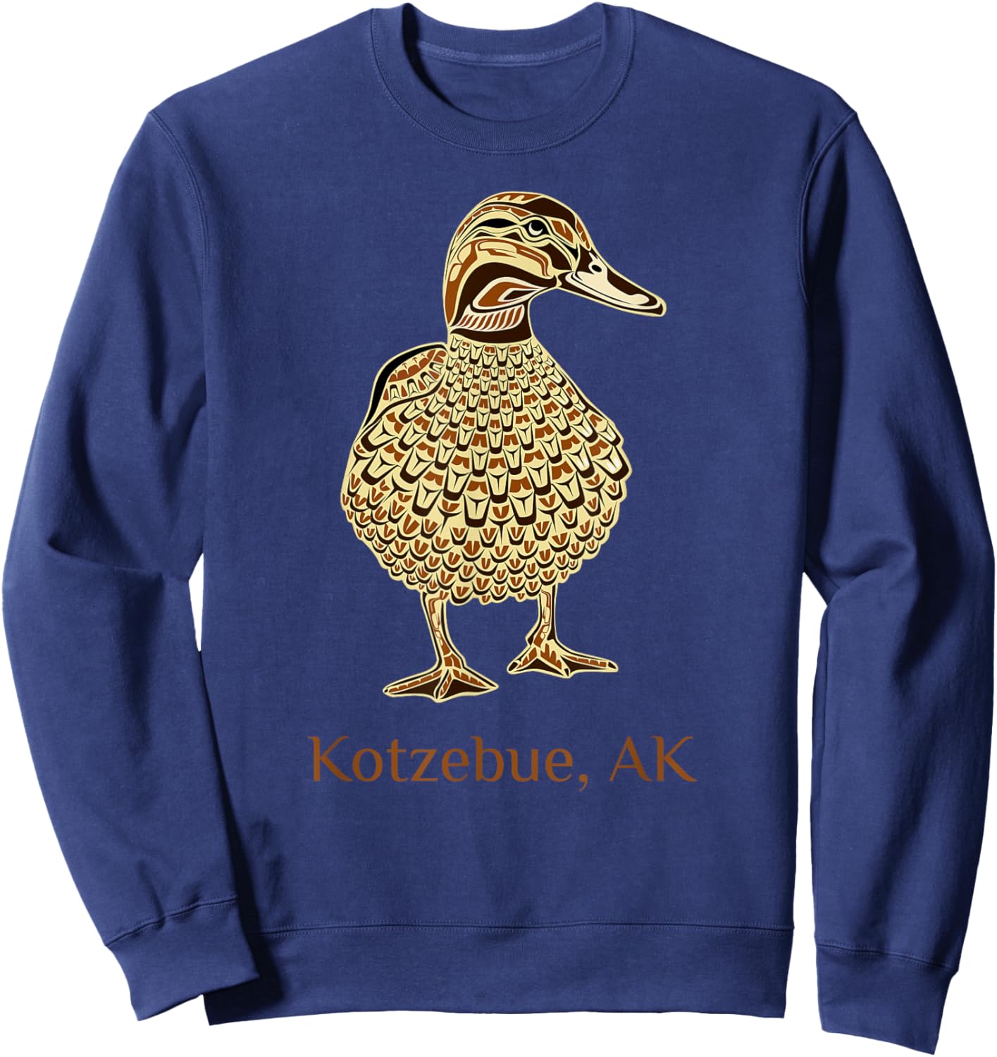 Kotzebue Alaska Mallard Duck Bird Lover Native American Sweatshirt - Sweatshirt | Navy