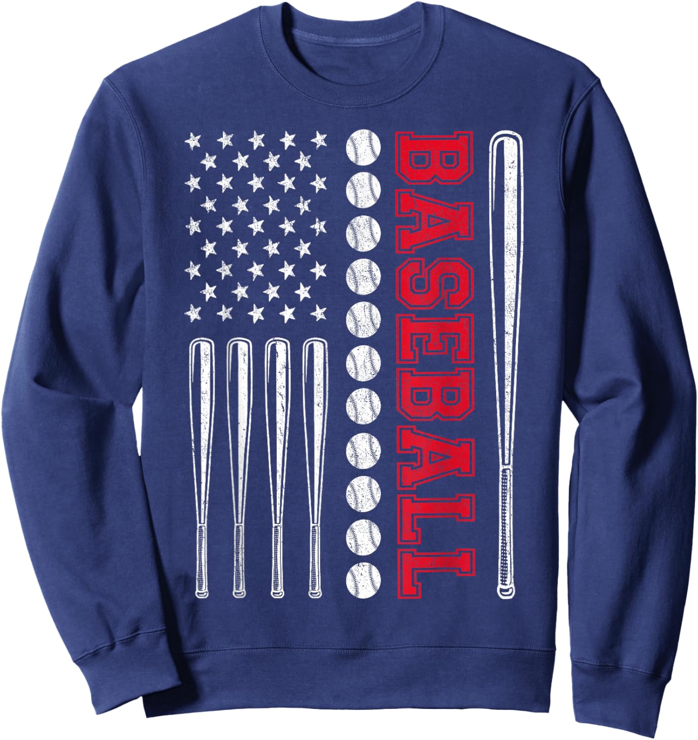American Flag Baseball USA Shirt Women Boy Girl Kids Sweatshirt - Sweatshirt | Navy